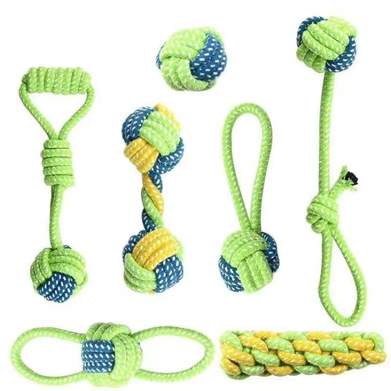 Jouets interactifs pour chiens contre l'anxiété, 7 cordes en coton doux