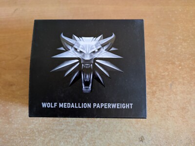 The Witcher Wild Hunt Wolf Medallion Paperweight in Box Slipcase