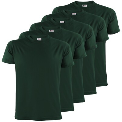 T-Shirt Herren 5 Stück Shirt Rundhals 5er Set Unifarben tshirts tshirt S - 5XL