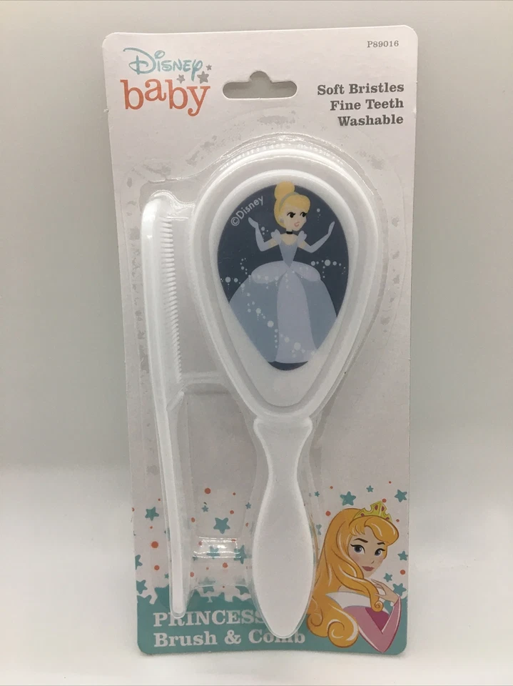 Disney Princess Baby Soft Brush w/ Comb Set Cinderella Blue Dress New Free Ship - Image 3 of 4