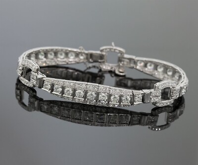 Vintage Cartier Diamond Art Deco Section Buckle Bracelet