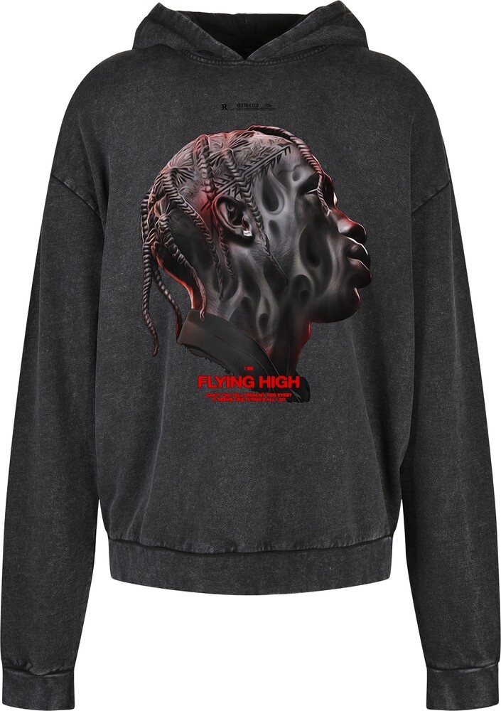 Высококлассная толстовка MT Flying High с капюшоном Оверсайз кислотно-черного цвета 11990₽