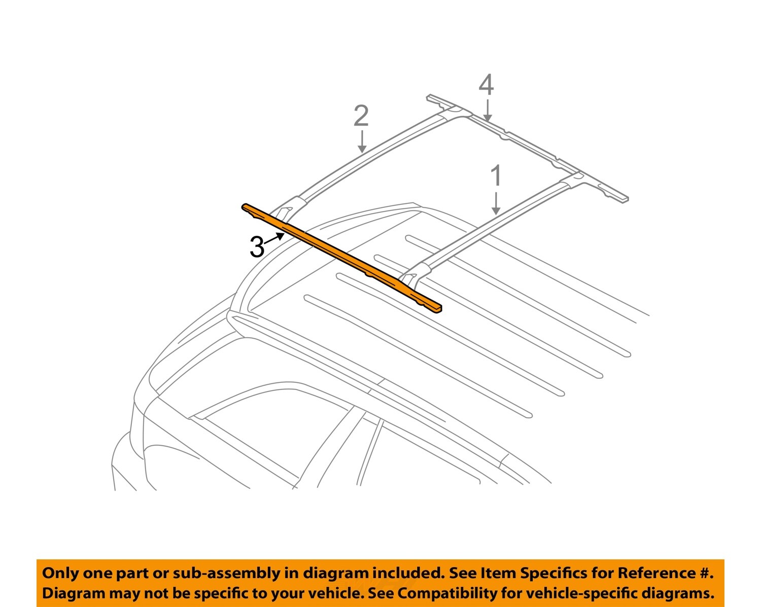 CHRYSLER OEM 0408 Pacifica Roof Rack Luggage CarrierSide Rail Right