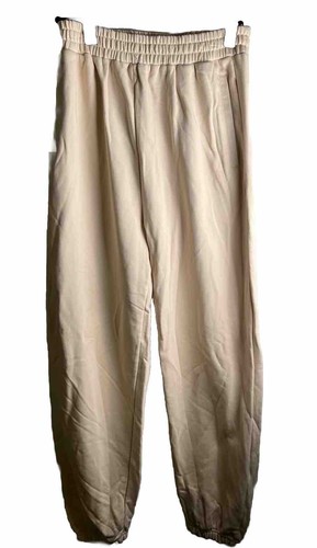 Naked Wardrobe Women's Jogger Sweatpants Beige Elastic Waist Size Medium NWOT - Picture 4 of 11