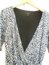 Ann TaylorTurquoise and Black Faux Wrap Dress Medium VGUC
