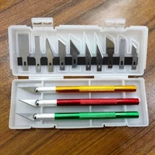 13pcs Precision Craft Knife Set - Aluminum Alloy, Ideal for Paper Cutting & DIY
