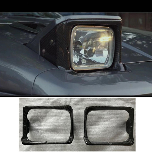 Real Carbon Fiber Headlight Frame Bezel Trim for Toyota 1987-1992 Supra A70 - Picture 1 of 6