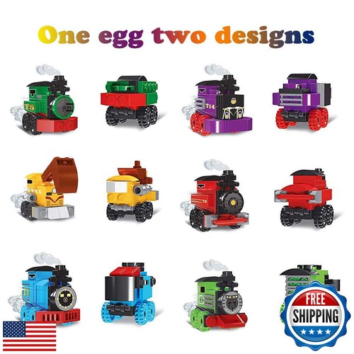 Anditoy 6 Pack Easter Eggs with Train Building Blocks Toys Inside Train Set f - Picture 5 of 5