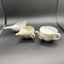 3 Antique Porcelain Invalid Feeders Feeder Lot