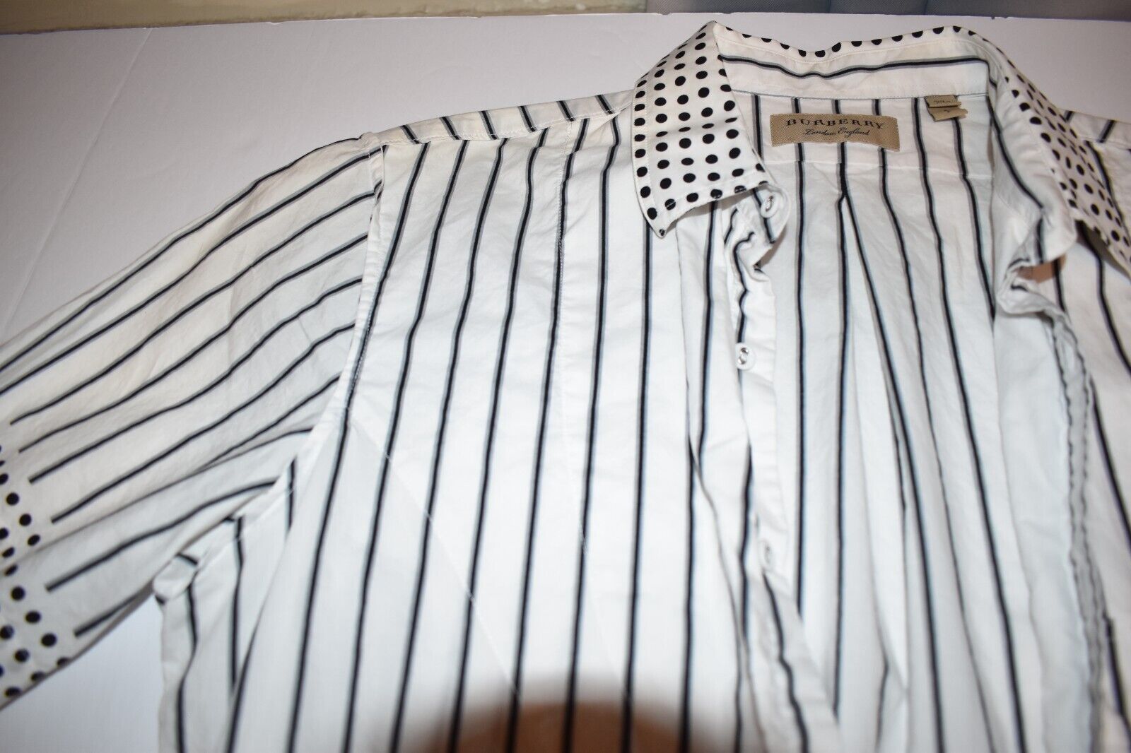 Burberry Button-Up T-Shirt, Black&White, Stripes … - image 17