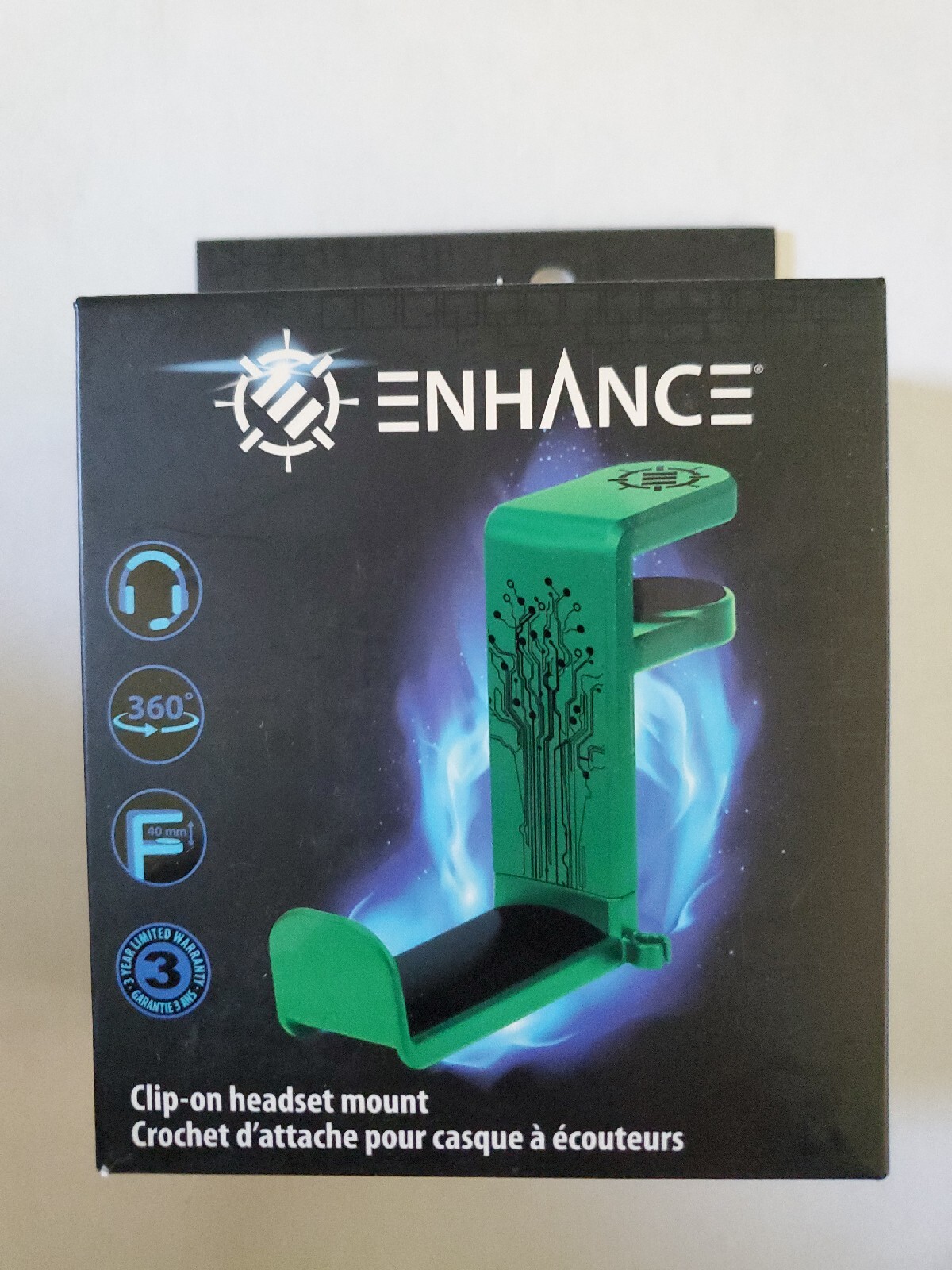 Gaming Headset Holder Hanger Mount by ENHANCE - Adjustable Under Desk Design-image