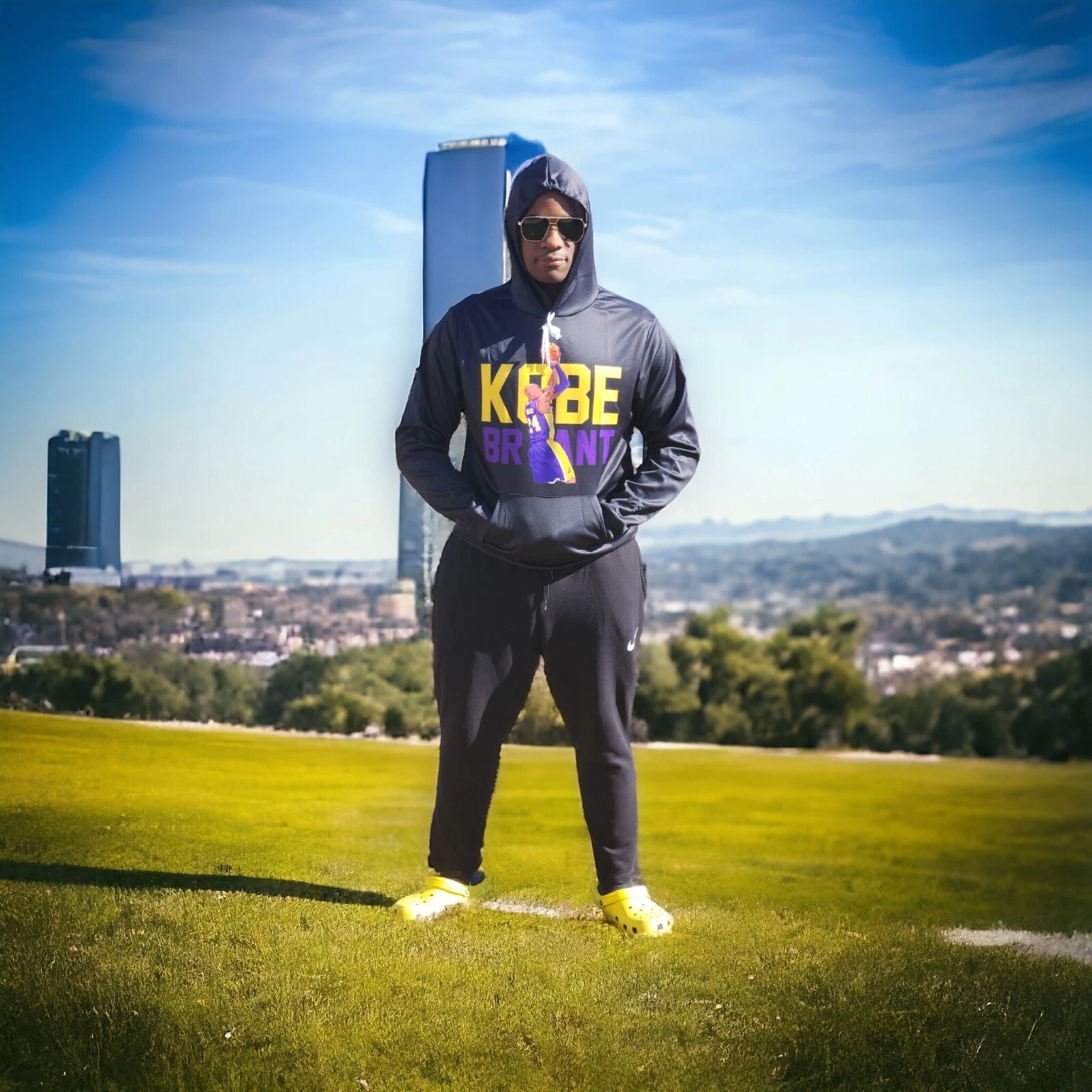 Kobe Bryant #24 Black Pullover Hoodie Image Front & Back , Gift for Fan