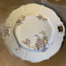 Decorative Floral Plate with Handles 10”