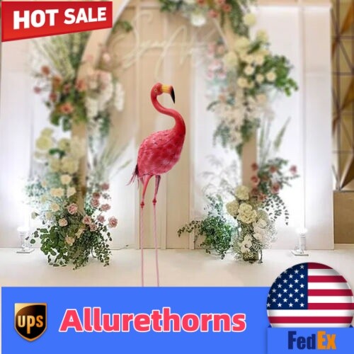 Tropical Tango Flamingo Statue Outdoor Garden Decor Lawn Ornament Gift