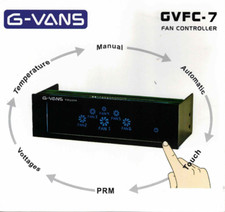 G-Vans GVFC-7 Touch Fan Controller - Black 8963002651682 3pin Fan 5.25 Bay