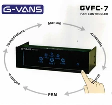 G-Vans GVFC-7 Touch Fan Controller - Black 8963002651682 3pin Fan 5.25 Bay
