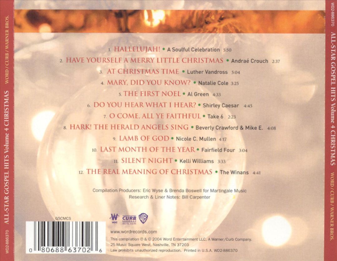 VARIOUS ARTISTS ALL STAR GOSPEL HITS, VOL. 4: CHRISTMAS NEW CD