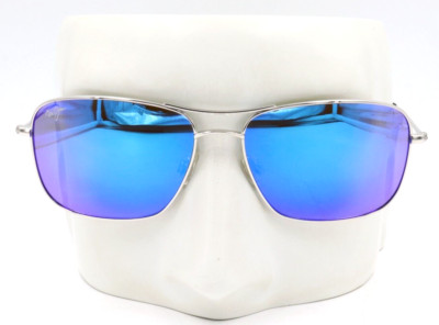 Maui Jim WIKI WIKI Blue Hawaii Silver Sunglasses 59mm MJ0246S-001 / B246-17 $339