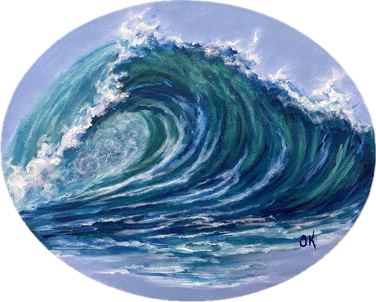 Ocean Wave Acrylic Original Painting Seascape Сoastal Wave Wall