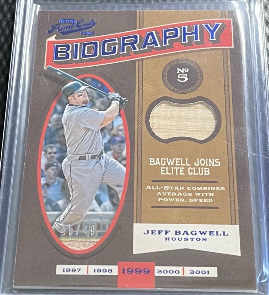 2016 Panini Prime Cuts 45/49 Jeff Bagwell Astros Biography Game Bat 