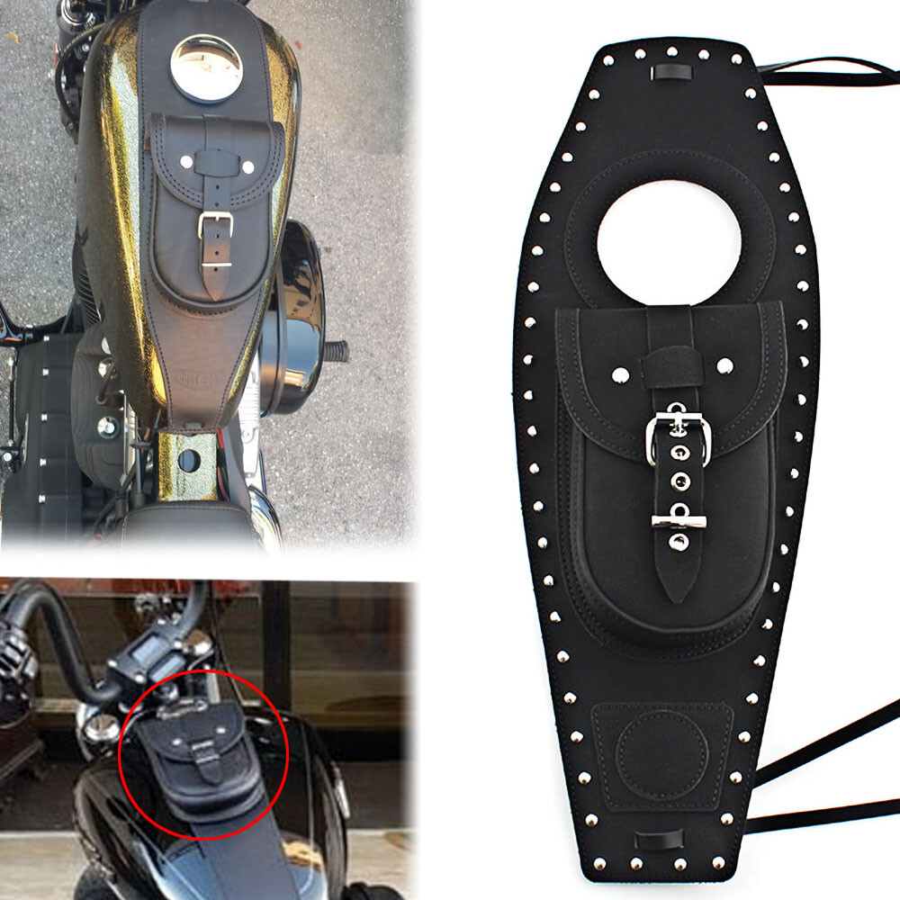 Black Oil Fuel Tank Cover Front Storage Bag For Harley Sportster XL883 1200 72