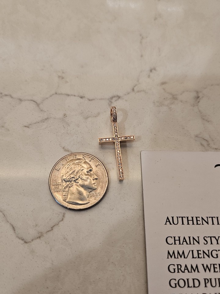Jacoje 14kt Rose Gold Diamond Mini Boss Cross Pendant eBay
