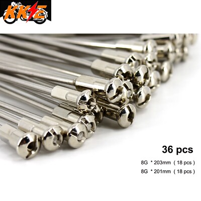 KKE 19'' Stainless Spokes For Kawasaki KX250F KX450F 2006-2018 Rear Dirt Bike Rim