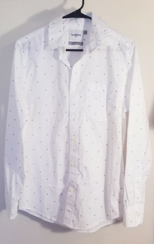 Goodfellow & Co Men's Size Small Dress Shirt Northrop Poplin Long Sleeve, White