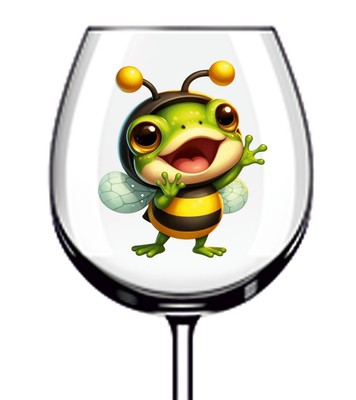 12x bunte niedliche lustige Frosch Vinyl Aufkleber Abziehbild Becher Weinglas Flasche Tasse
