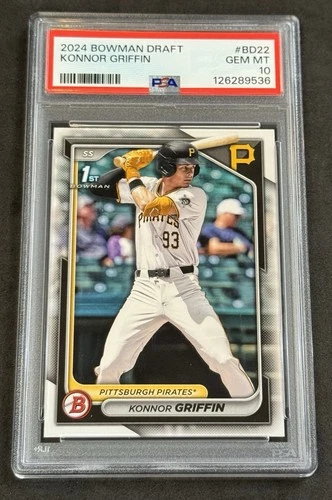 2024 Bowman Draft Paper Konnor Griffin 1st Prospect Gem Mint PSA 10 Pirates