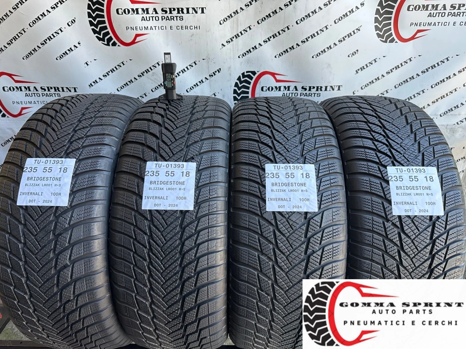 4 PNEUMATICI DI OCCASIONE 235/55/18 BRIDGESTONE INVERNALI GOMME 235 55 18