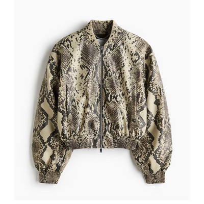 Stella McCartney Damen Bomberjacke XL Schlangenprint Reißverschluss