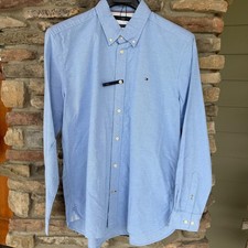 Tommy Hilfiger Men's Button Down Oxford Twill TH Flex Large Blue NWT