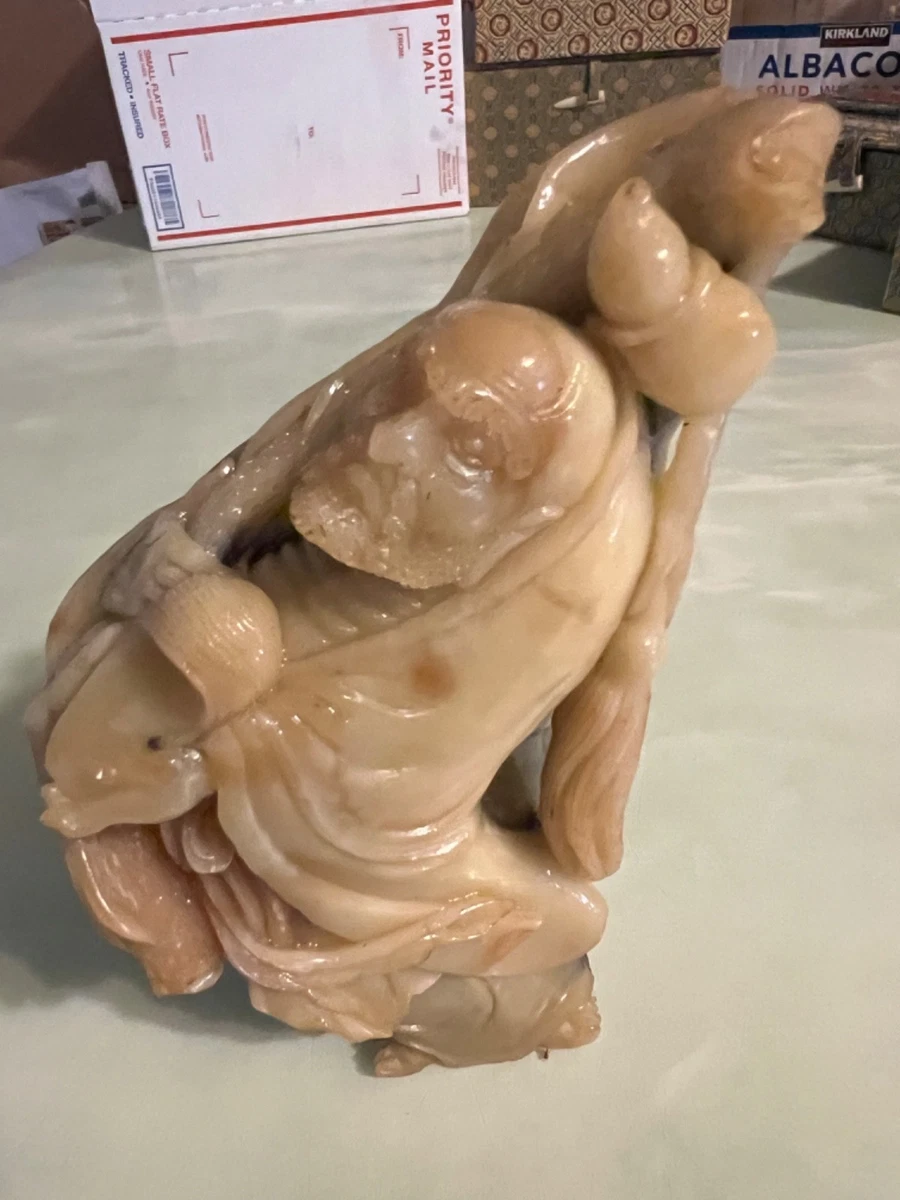 古董原始寿山石主中国风雕像、雕像| eBay