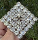 Vintage Clear Rhinestone brooch pin costume jewelry