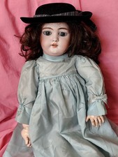 POUPÉE ANCIENNE BEBE Jumeau les yeux bleu en sulfure bebe avec boucles