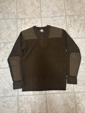 LL Bean Commando Sweater Mens Large Tall Lambswool Ribbed Brown
