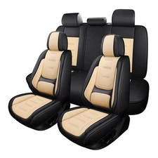 For Ford F150 F250 F350 Car Seat Covers Full Set Leather 2 Front Rear Protector