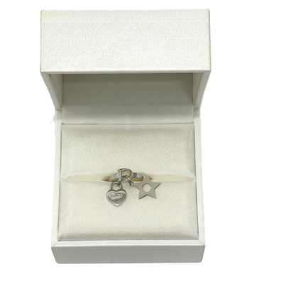 Christian Dior Charm Ring Silver Tone Heart/Star US5 W/Box | eBay