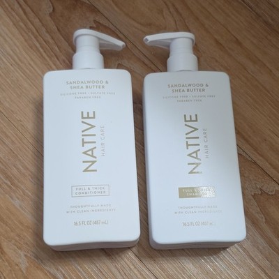 Native Hair Care Sandalwood & Shea Butter Shampoo & Conditioner Set 16.5 oz
