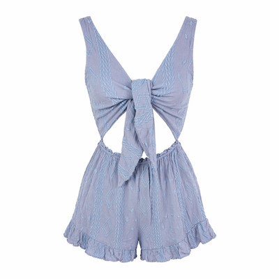 Surf Gypsy blau Tie Front Playsuit Cut Out Boho Festival Strampler S bestroiderred