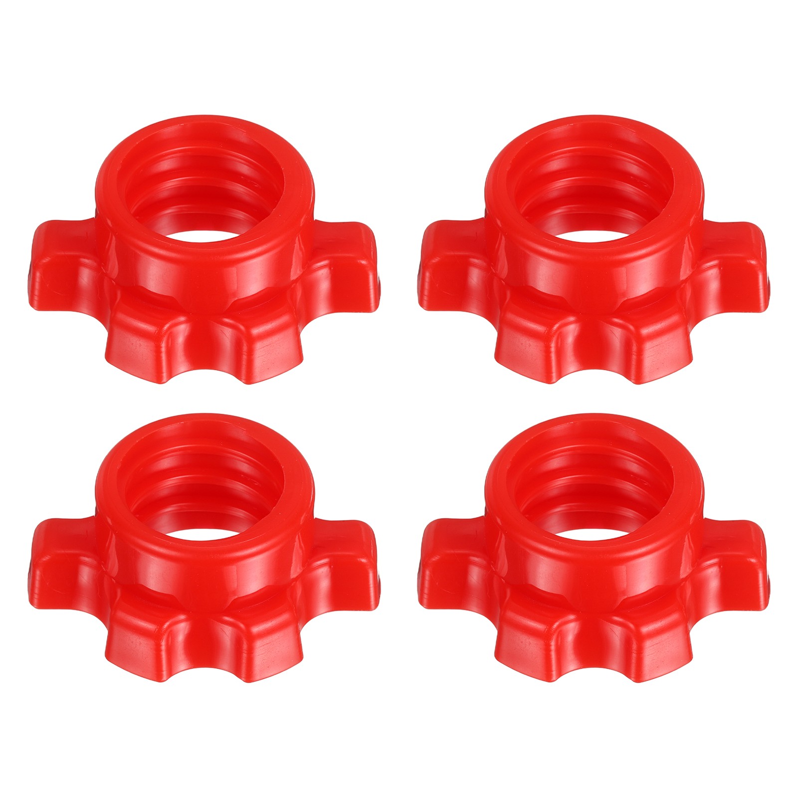 4 Pezzi Collari per Manubri, Bilanciere Blocco Spin Dadi Esagonali Antiscivolo Clip Peso, Rosso
