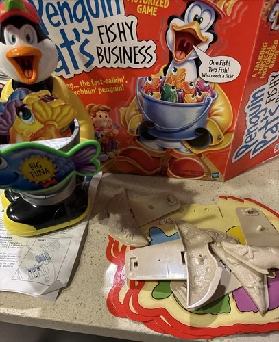 Vintage Penguin Pat’s Fishy Business Game Hasbro Milton Bradley Working No Track