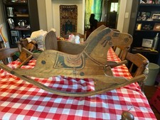Antique Horse Child's Rocking Chair With Seat Kids Toys
