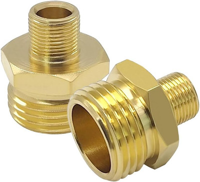 2PCS 3/4 GHT Male to 3/8 Compression Male Thread Reducer Faucet Adapter Brass Wa