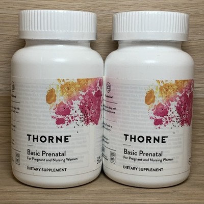 2 Thorne Basic Prenatal 180 Capsules  NEW  Exp 01/28   Methylated Folate