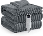 Bedsure Electric Blanket Twin - Thick Striped Flannel Twin, 09 - Grey