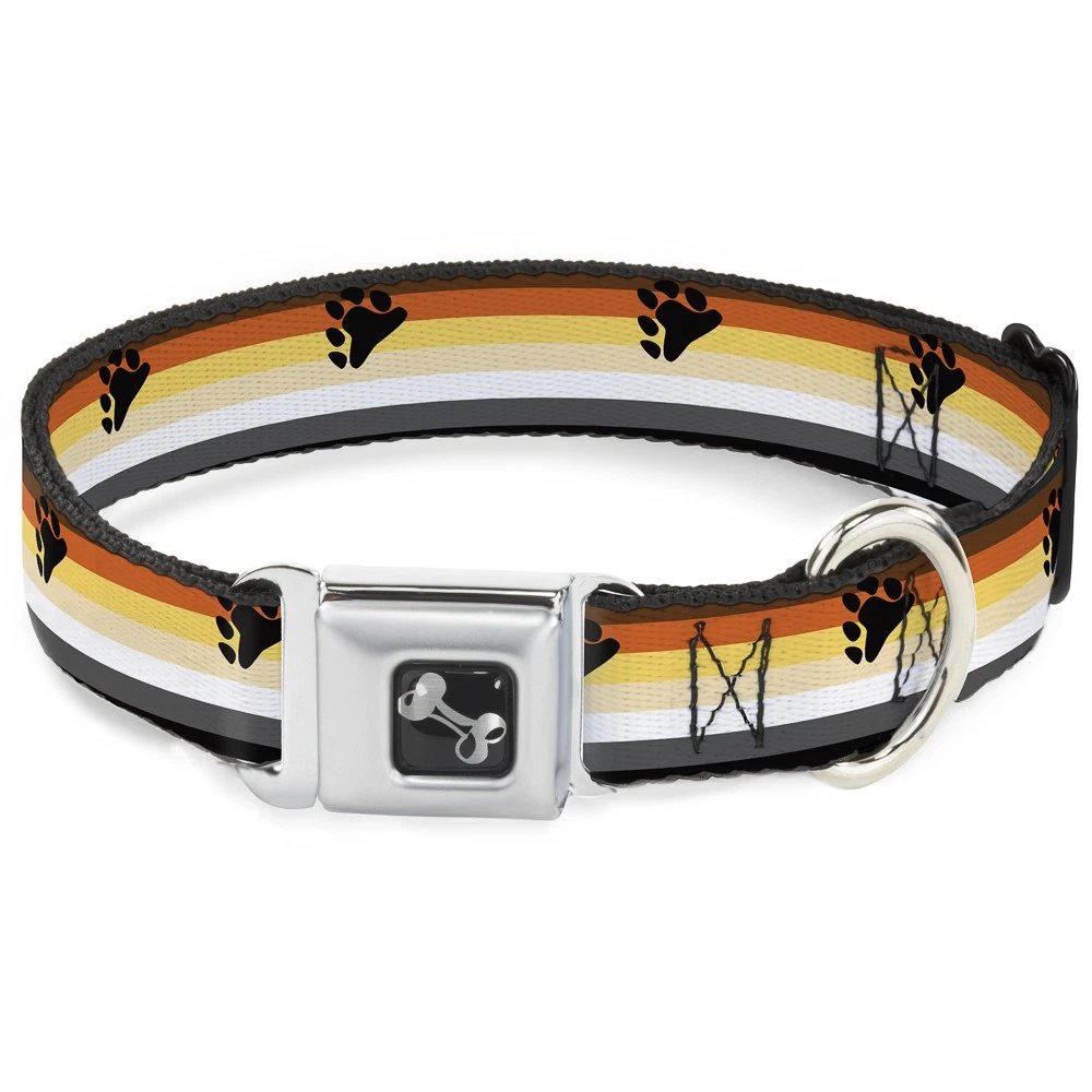 Dog Collar Bone Flag Bear Pride2 Black/Brown/Orange/Yellow/Tan/White/Gray/Black