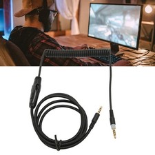 Coiled Headphone Cable Replacement Headset Sound Cord with Volume Key