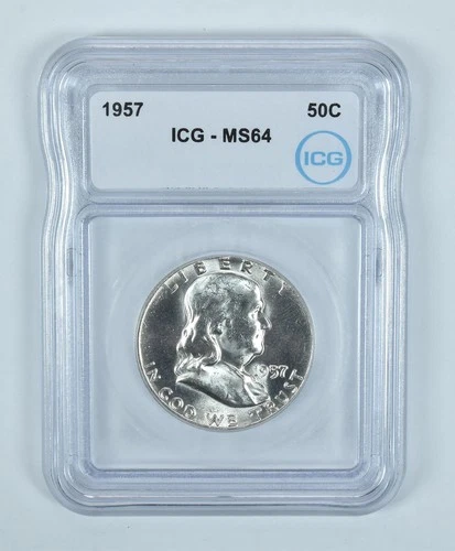 1957 Franklin Half Dollar MS64 ICG *4613